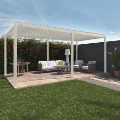 Pérgola bioclimática em alumínio 3x6m com lâminas ajustáveis