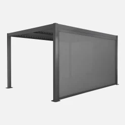Pérgola bioclimática em alumínio e aço 3x4m + estore 4m