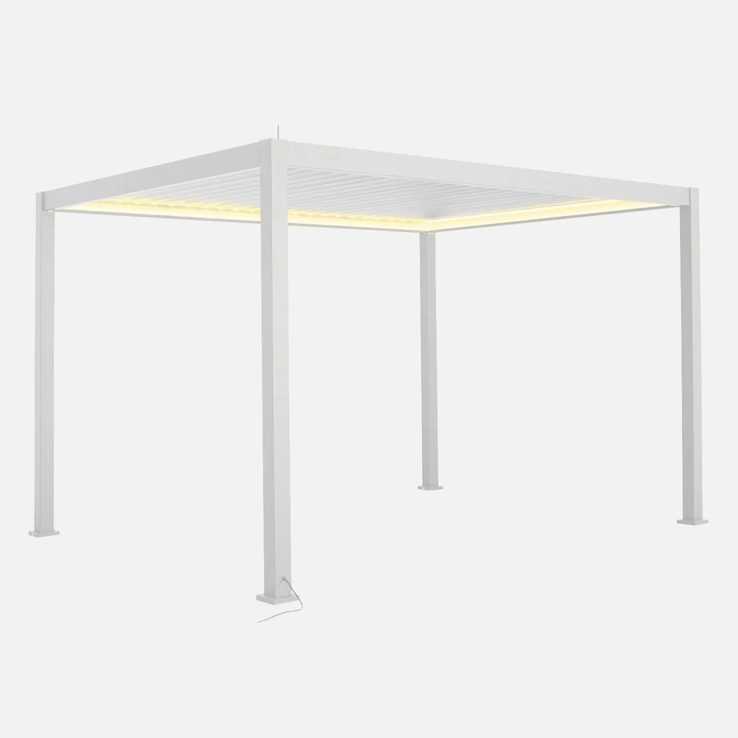 Pérgola bioclimática em alumínio 3x4m com iluminação LED