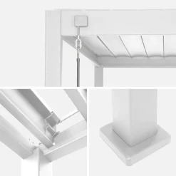 Pérgola bioclimática em alumínio 3x4 + 3 persianas de 1.3m