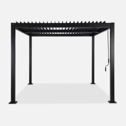 Pérgola bioclimática em alumínio e aço 3x3m com lâminas ajustáveis