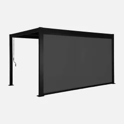 Pérgola bioclimática em alumínio e aço 3x4m + estore 4m
