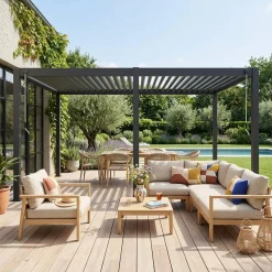 Pérgola bioclimática em alumínio 3x6m com lâminas ajustáveis