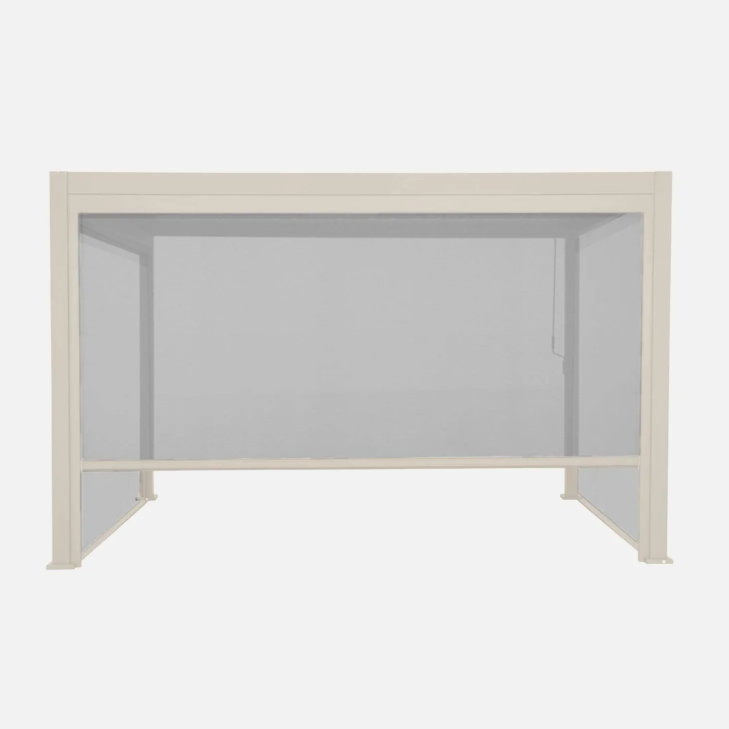Pérgola bioclimática em alumínio 3x4m com 2 estores de 3m + 1 estore de 4m