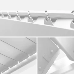Pérgola bioclimática em alumínio 3x4m com 1 persiana 100cm + 1 persiana 130cm
