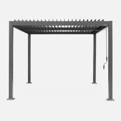 Pérgola bioclimática em alumínio e aço 3x3m com lâminas ajustáveis