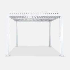 Pérgola bioclimática em alumínio e aço 3x3m com lâminas ajustáveis