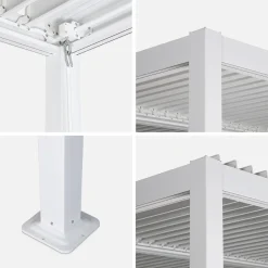 Pérgola bioclimática em alumínio e aço 3x3m com lâminas ajustáveis