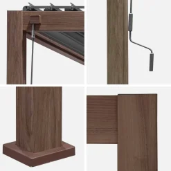 Pérgola bioclimática em alumínio 3x4m com lâminas ajustáveis