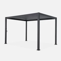 Pérgola bioclimática em alumínio 3x4m com lâminas ajustáveis