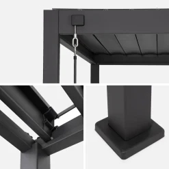 Pérgola bioclimática em alumínio 3x3m + 1 estore 3m