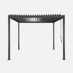 Pérgola bioclimática em alumínio e aço 3x3m com lâminas ajustáveis