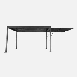 Pérgola bioclimática em alumínio e aço 3x4m + estore 3m