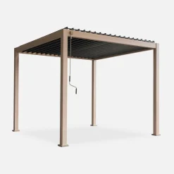 Pérgola bioclimática em alumínio 3x3m com lâminas ajustáveis