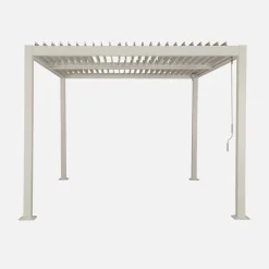 Pérgola bioclimática em alumínio e aço 3x3m com lâminas ajustáveis