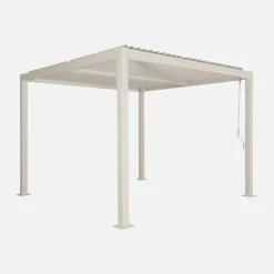 Pérgola bioclimática em alumínio e aço 3x3m com lâminas ajustáveis