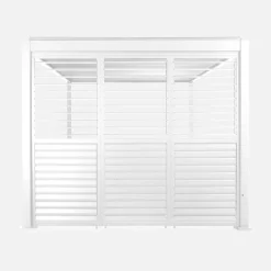 Pérgola bioclimática em alumínio 3x4m + 3 persianas horizontais 1m