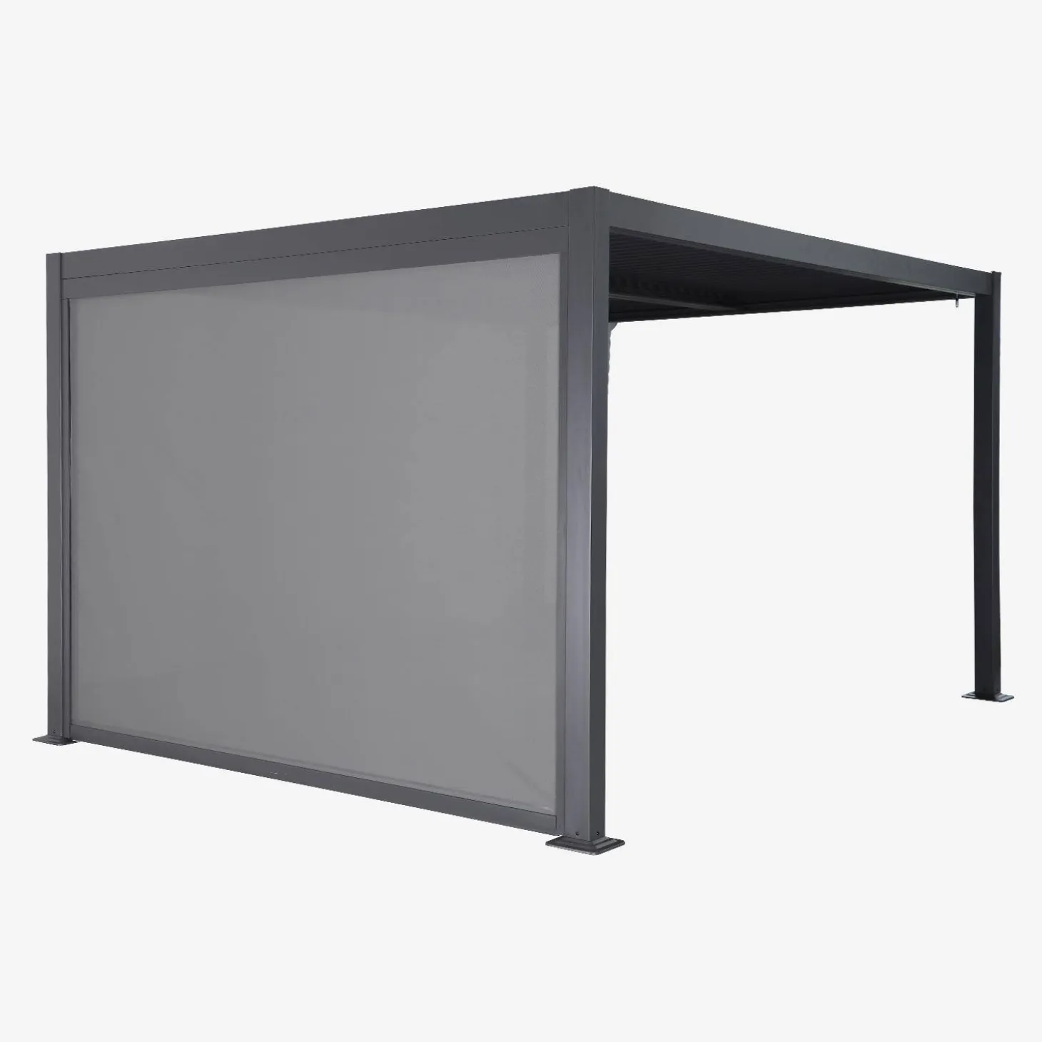 Pérgola bioclimática em alumínio 3x3m + 1 estore 3m
