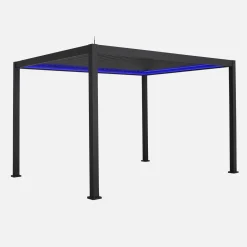 Pérgola bioclimática em alumínio 3x4m com iluminação LED