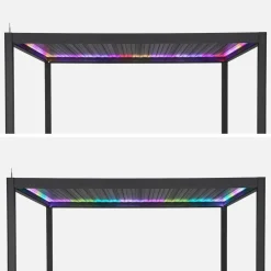 Pérgola bioclimática em alumínio 3x4m com iluminação LED