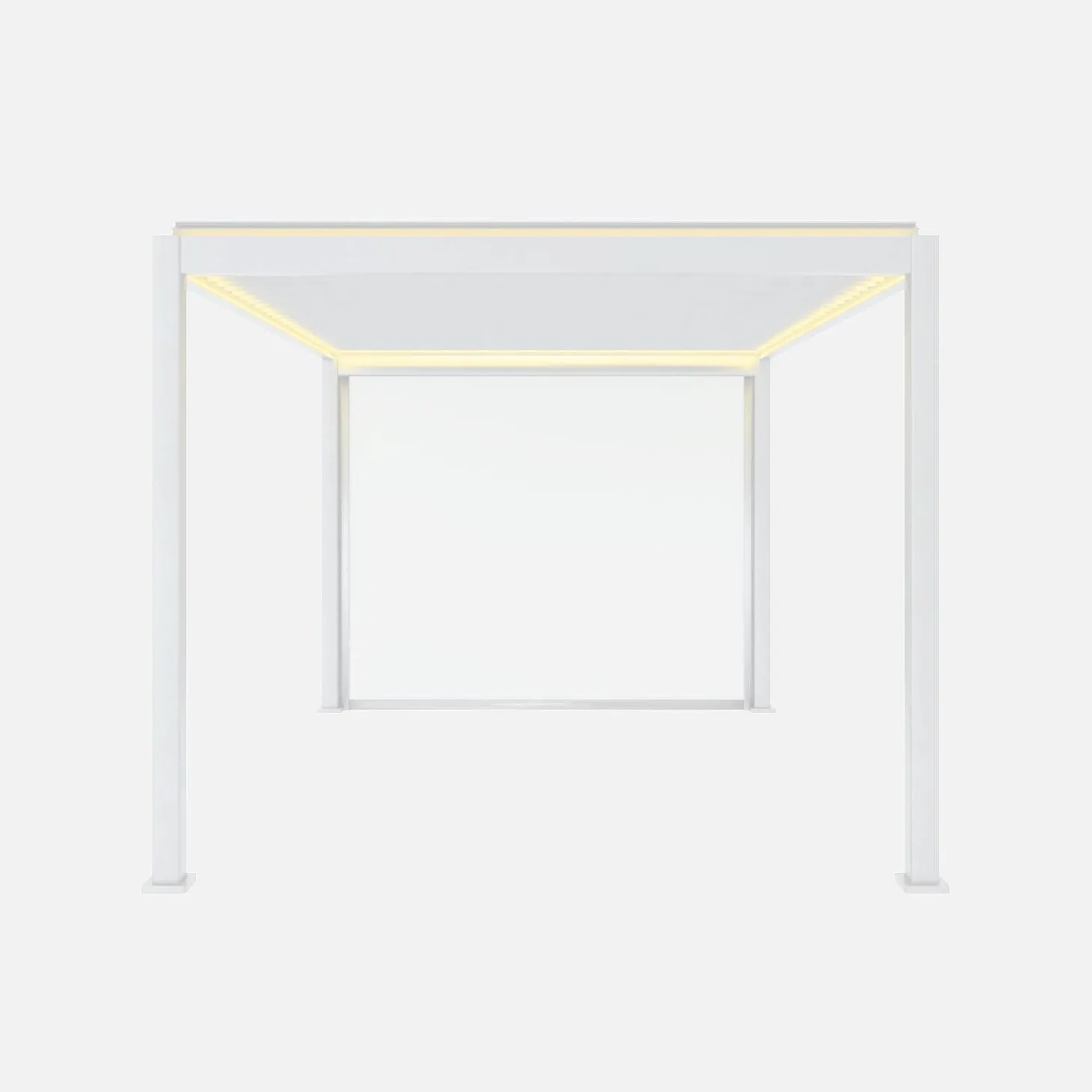 Pérgola bioclimática em alumínio 3x4m com iluminação LED + estore 3m