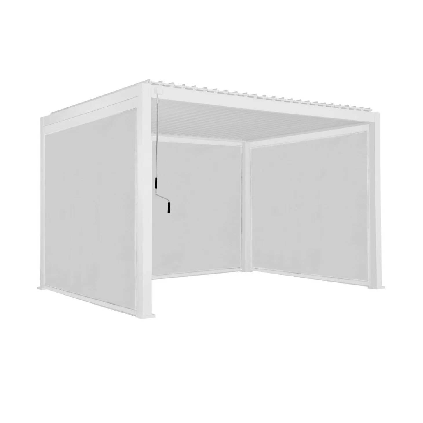Pérgola bioclimática em alumínio 3x4m com 2 estores de 3m + 1 estore de 4m