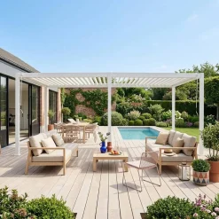 Pérgola bioclimática em alumínio 3x6m com lâminas ajustáveis