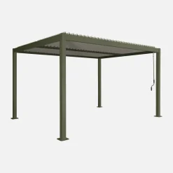 Pérgola bioclimática em alumínio e aço 3x4m com lâminas ajustáveis