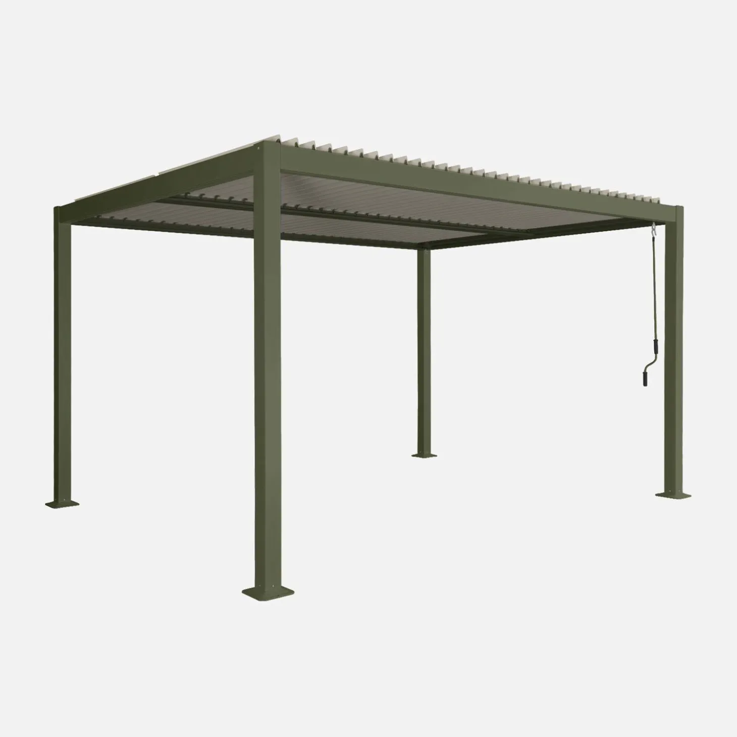 Pérgola bioclimática em alumínio e aço 3x4m com lâminas ajustáveis