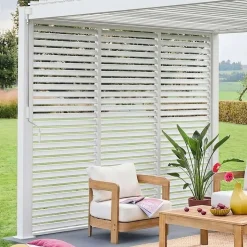 Pérgola bioclimática em alumínio 3x4m + 3 persianas de 100cm
