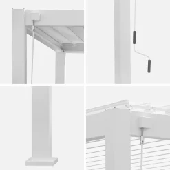 Pérgola bioclimática em alumínio 3x4 + 3 persianas de 1.3m