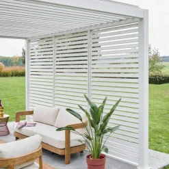Pérgola bioclimática em alumínio 3x4 + 3 persianas de 1.3m