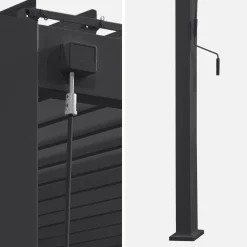 Pérgola bioclimática encostada em alumínio 3x4m com lâminas ajustáveis