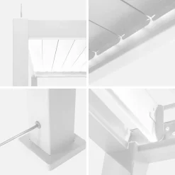 Pérgola bioclimática LED em alumínio 3x6m + 4 estores 3m