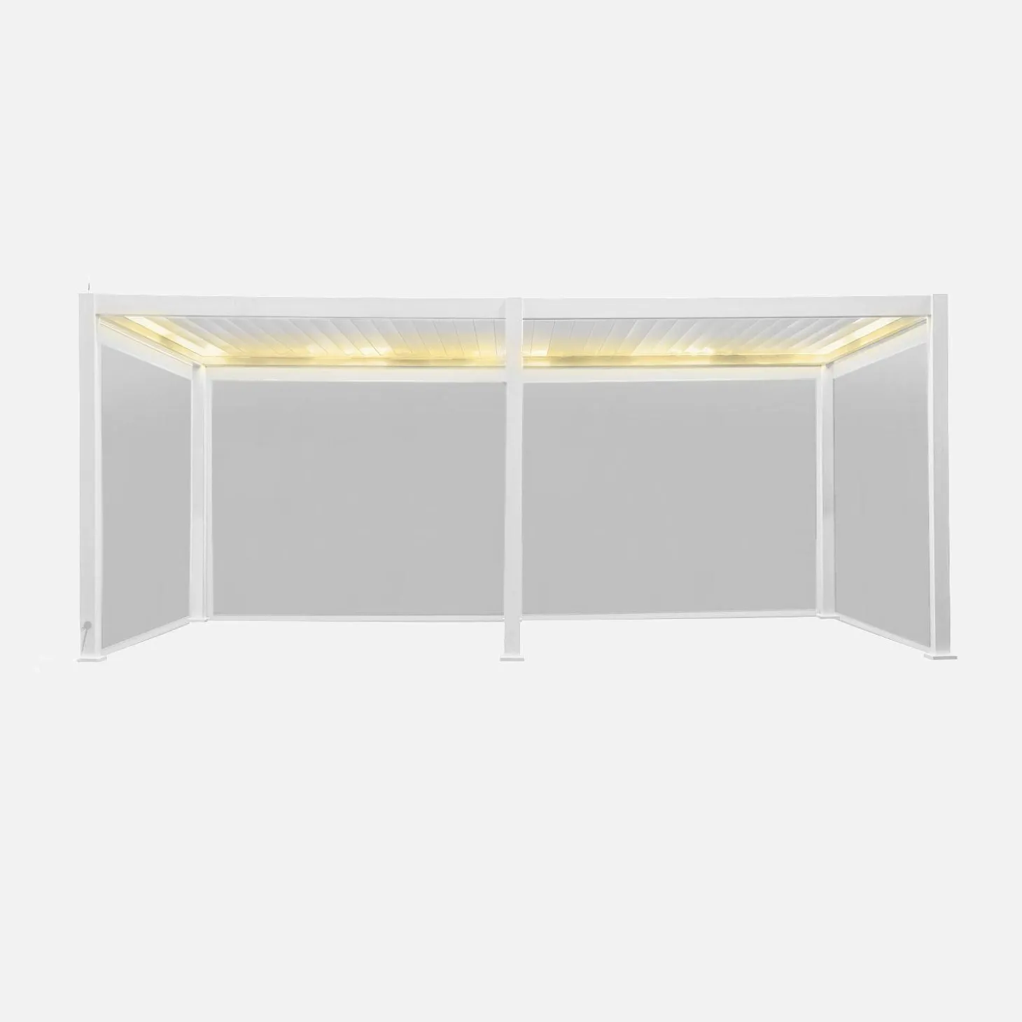 Pérgola bioclimática LED em alumínio 3x6m + 4 estores 3m