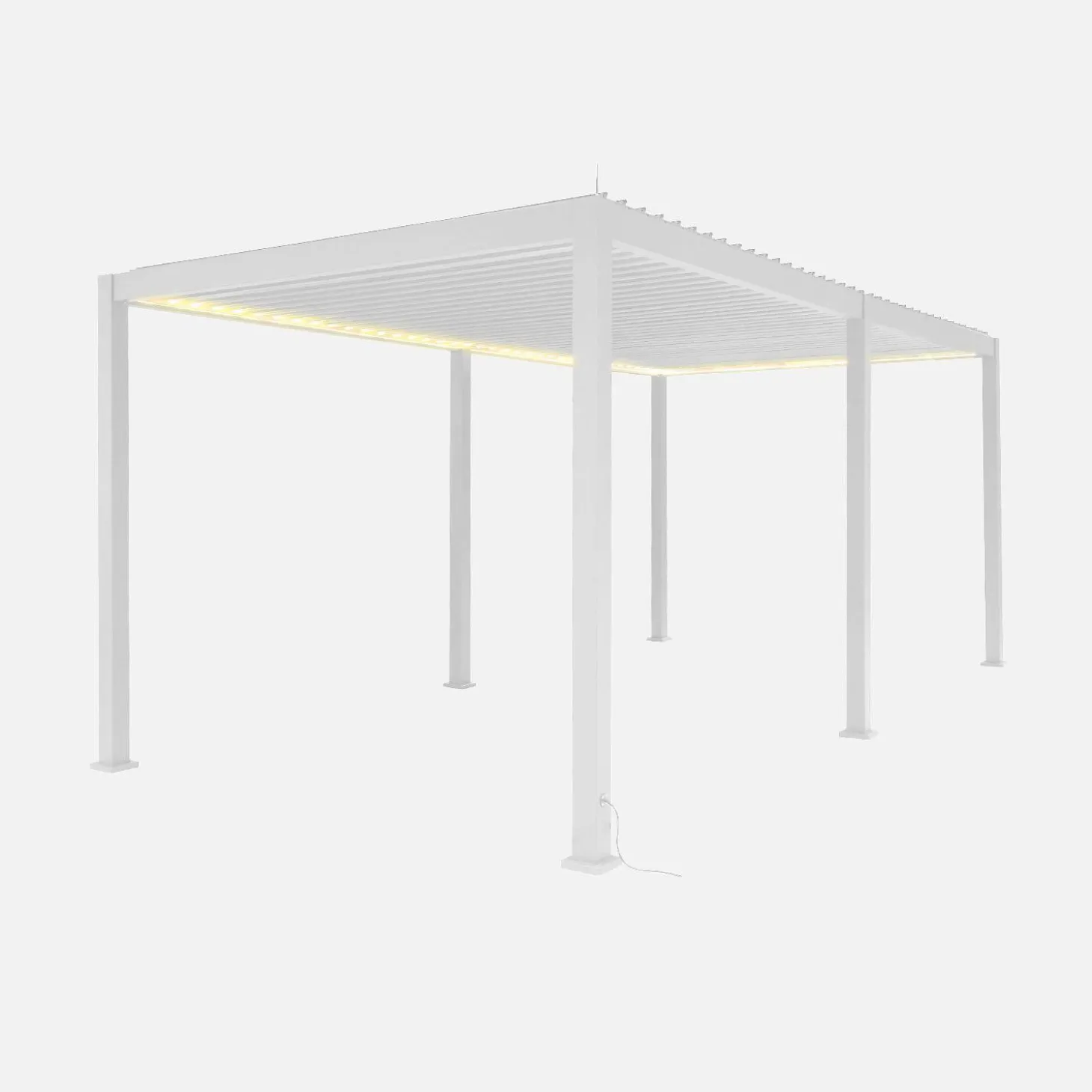 Pérgola bioclimática LED em alumínio 3x6m + 4 estores 3m