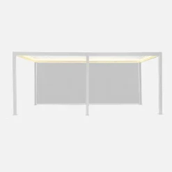 Pérgola bioclimática LED em alumínio 3x6m + 2 estores de 3m