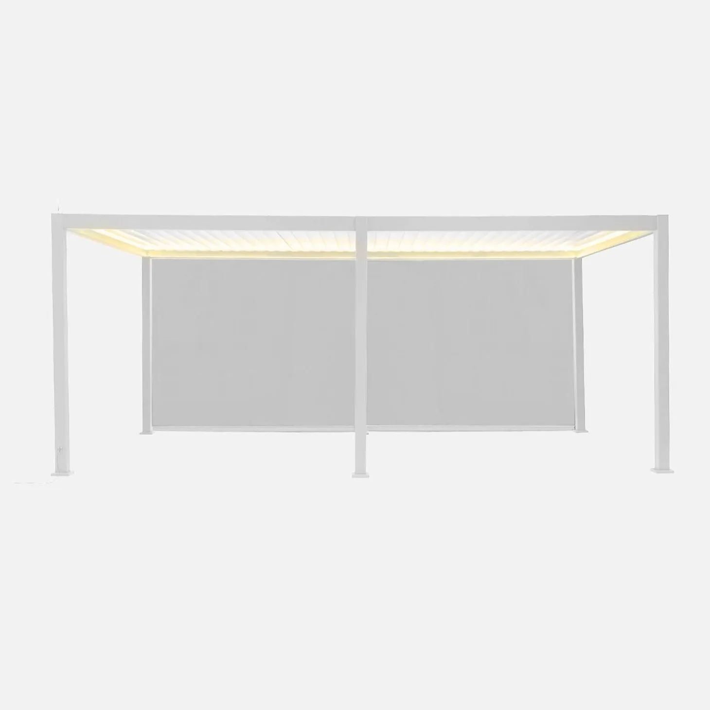 Pérgola bioclimática LED em alumínio 3x6m + 2 estores de 3m