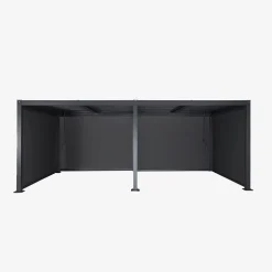 Pérgola bioclimática 3x6m alumínio e aço, lâminas ajustáveis + 4 estores 3m