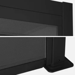Pérgola bioclimática 3x6m alumínio e aço, lâminas ajustáveis + 4 estores 3m