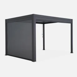 Pérgola bioclimática 3x4m com estore de 3m + estore de 4m