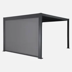 Pérgola bioclimática 3x4m de alumínio e aço com estore de 3m