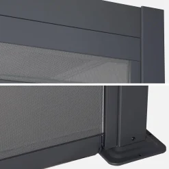 Pérgola bioclimática 3x4m de alumínio e aço com estore de 3m
