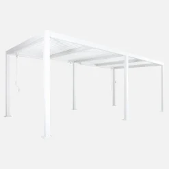Pérgola bioclimática 3x6m em alumínio e aço com lâminas ajustáveis