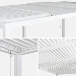 Pérgola bioclimática 3x6m em alumínio e aço com lâminas ajustáveis