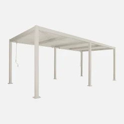 Pérgola bioclimática 3x6m em alumínio e aço com lâminas ajustáveis