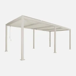 Pérgola bioclimática 3x6m em alumínio e aço com lâminas ajustáveis