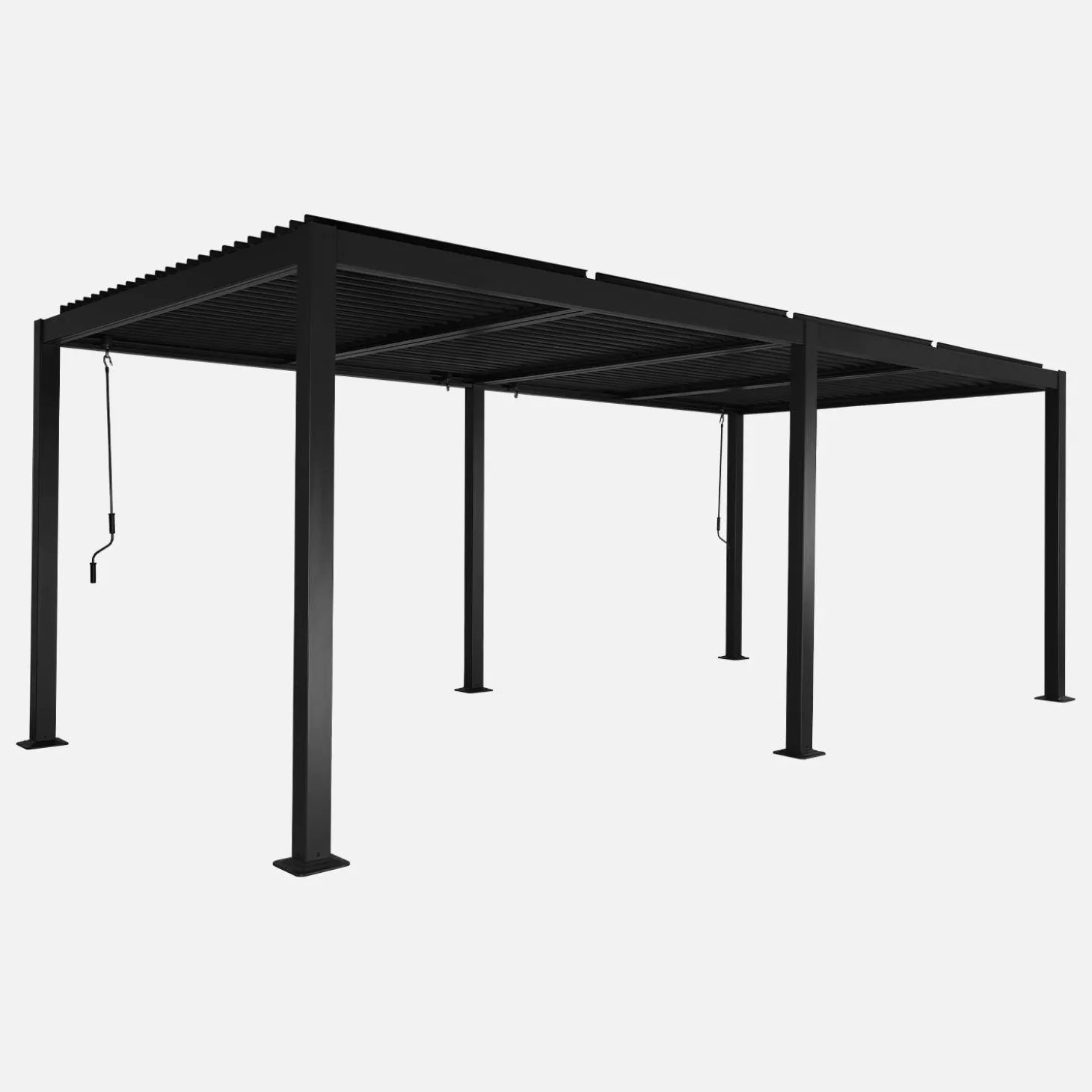 Pérgola bioclimática 3x6m em alumínio e aço com lâminas ajustáveis