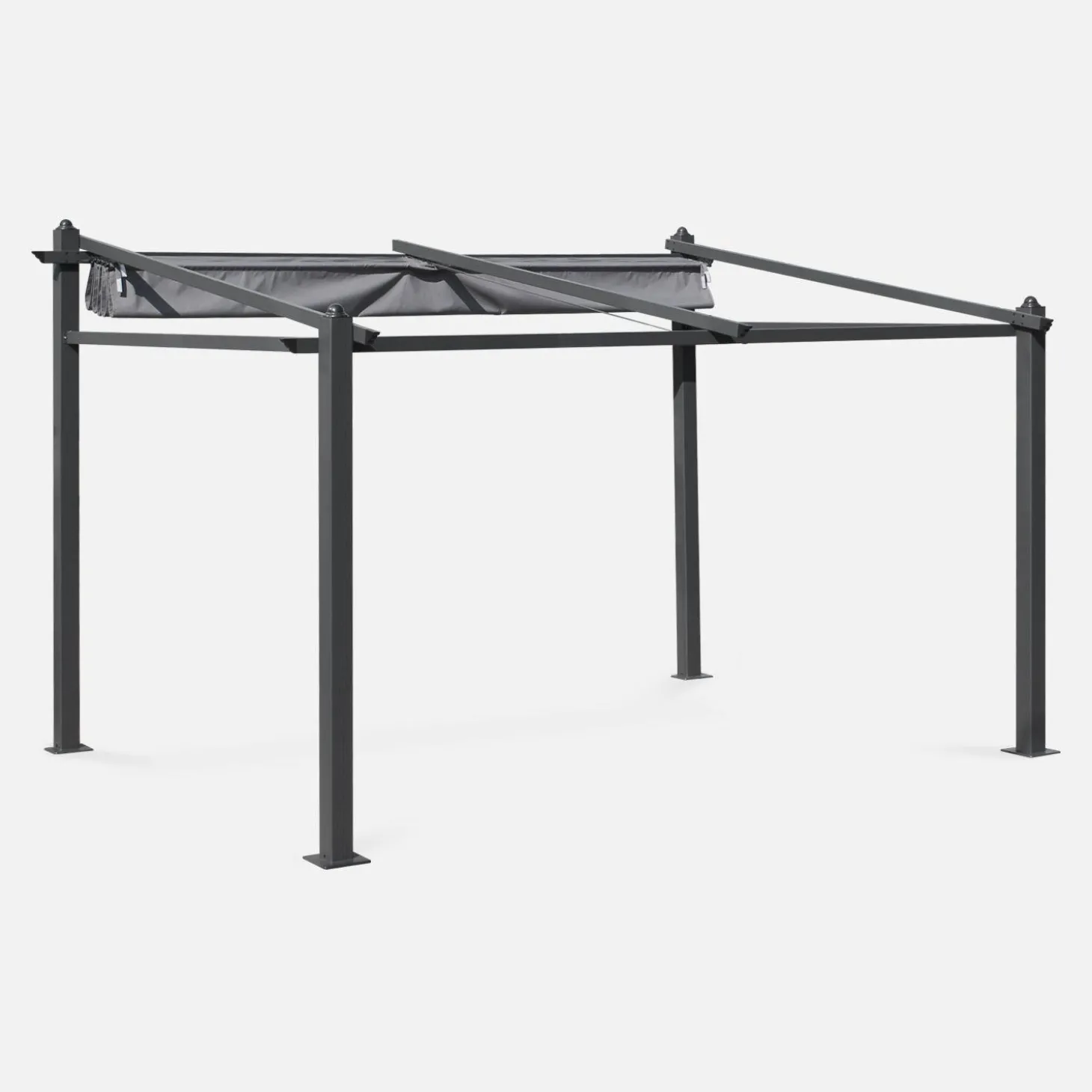 Pérgola em alumínio 3x4m com cobertura deslizante