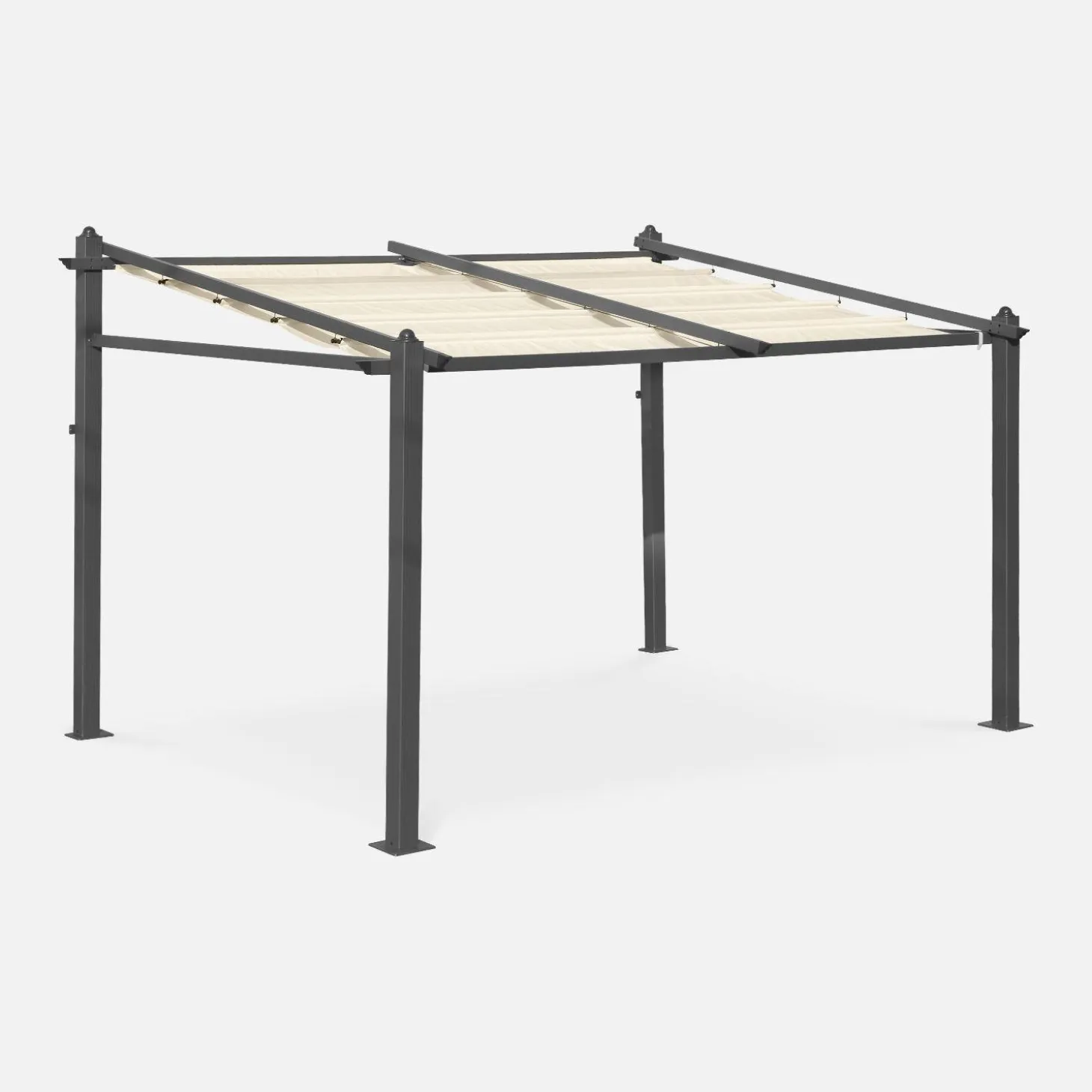 Pérgola em alumínio 3x4m com cobertura deslizante